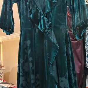 Calvin Klein Teal Long Sleeve Dress